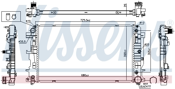 Radiador de esfriamento de motor Nissens 627062