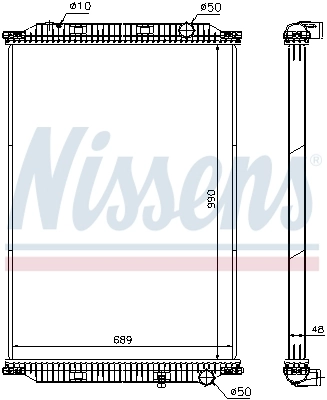 Radiador de esfriamento de motor 637850 Nissens