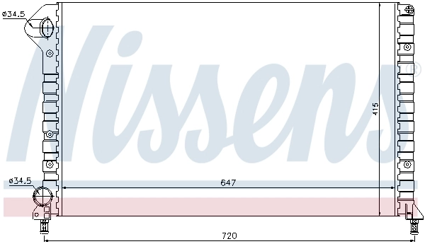 Radiador de esfriamento de motor 61767 Nissens