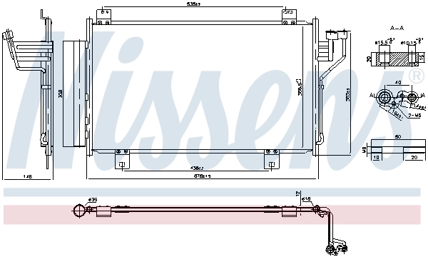 Radiador de aparelho de ar condicionado Nissens 940575