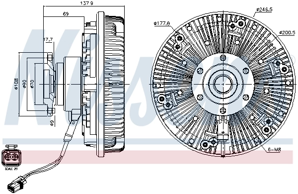 Acoplamento viscoso de ventilador de esfriamento Nissens 86102 preço, a partir de 496,22 USD
