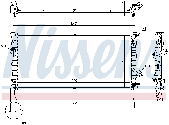 Radiador de esfriamento de motor 69226 Nissens