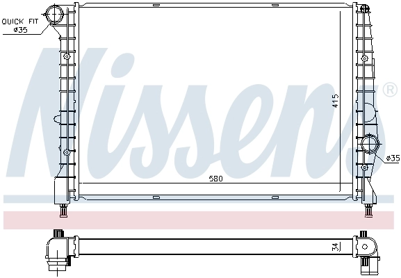 Radiador de esfriamento de motor 60058 Nissens