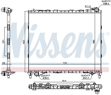 Radiador de esfriamento de motor Nissens 64331