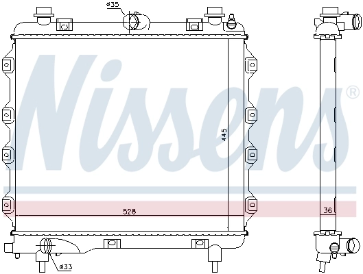 Radiador de esfriamento de motor 61024 Nissens