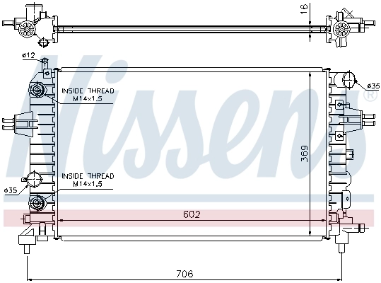 Radiador de esfriamento de motor Nissens 63027A