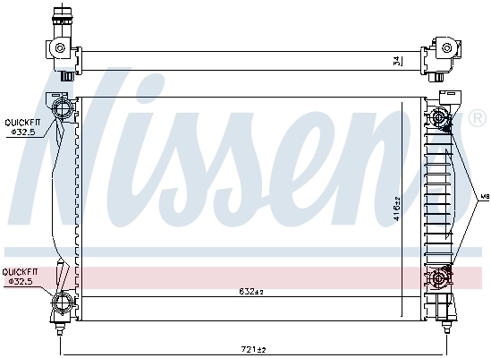 Radiador de esfriamento de motor Nissens 60305A