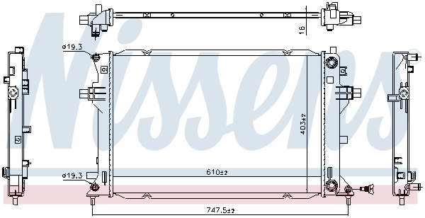 Radiador de esfriamento de motor 606263 Nissens
