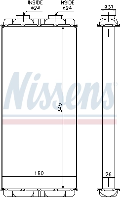 Radiador de forno (de aquecedor) Nissens 72048