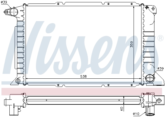 Radiador de esfriamento de motor 62080A Nissens