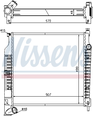 Radiador de esfriamento de motor Nissens 61021A