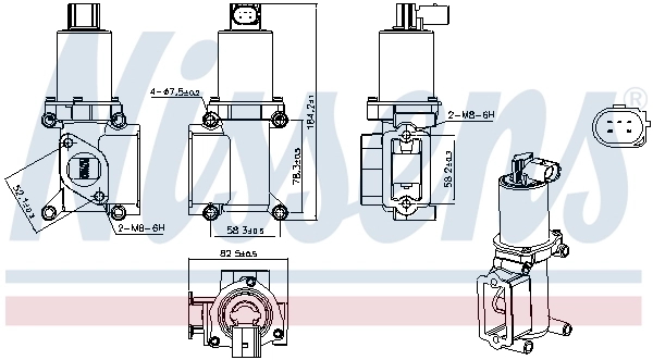 Válvula EGR de recirculação dos gases Nissens 98305
