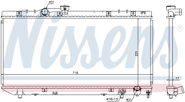 Radiador de esfriamento de motor 64775 Nissens