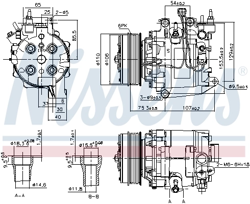 Compressor de aparelho de ar condicionado Nissens 890195