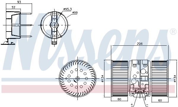 87356 Nissens Motor de ventilador de forno (de aquecedor de salão)