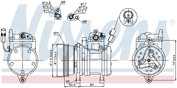 89255 Nissens Compressor de aparelho de ar condicionado