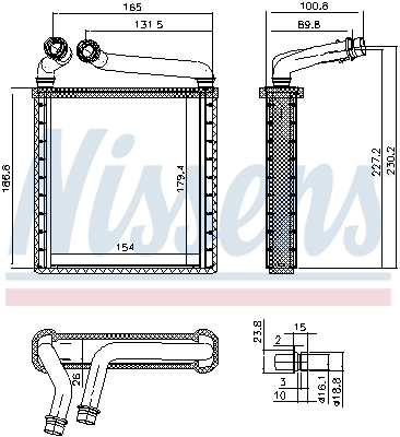 Radiador de forno (de aquecedor) Nissens 73979