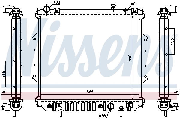 Radiador de esfriamento de motor 61020A Nissens