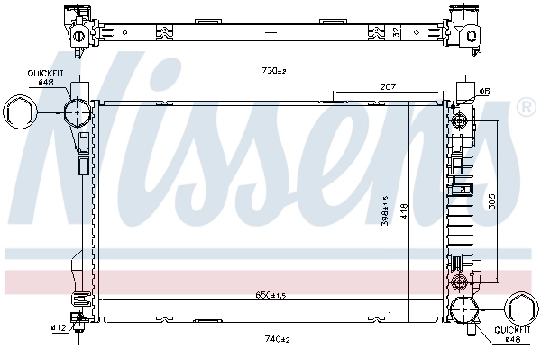 Radiador de esfriamento de motor Nissens 606015