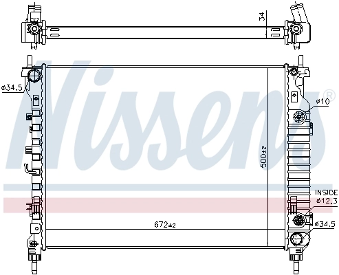 Radiador de esfriamento de motor 606256 Nissens