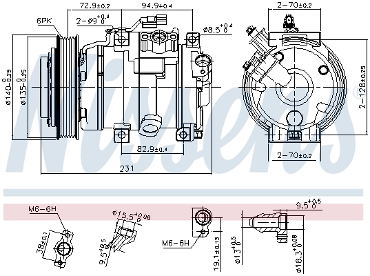 Compressor de aparelho de ar condicionado Nissens 890882