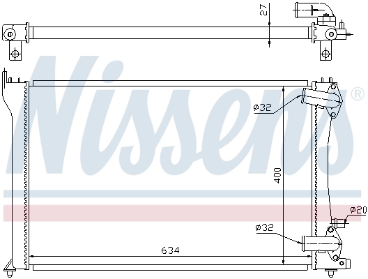 Radiador de esfriamento de motor 63701 Nissens