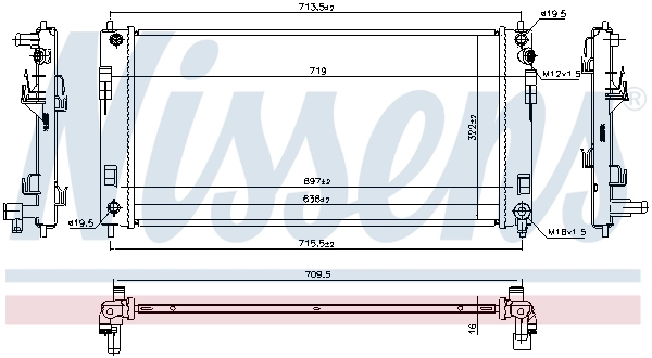Radiador de esfriamento de motor 68737 Nissens