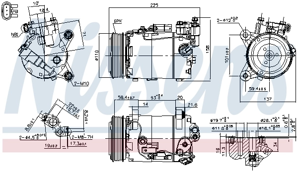 890600 Nissens Compressor de aparelho de ar condicionado