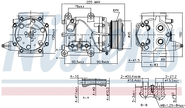 Compressor de aparelho de ar condicionado Nissens 89365
