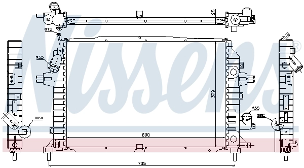 Radiador de esfriamento de motor Nissens 630705