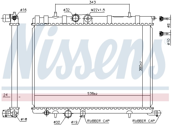 Radiador de esfriamento de motor Nissens 63502A
