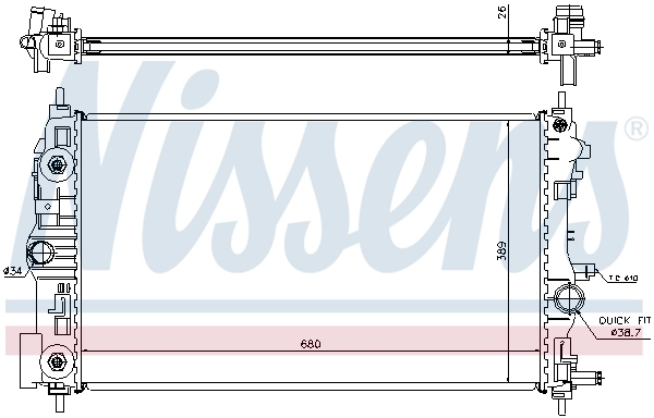 Radiador de esfriamento de motor 630724 Nissens