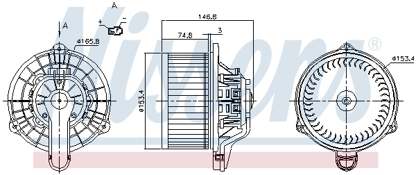 Motor de ventilador de forno (de aquecedor de salão) 87162 Nissens