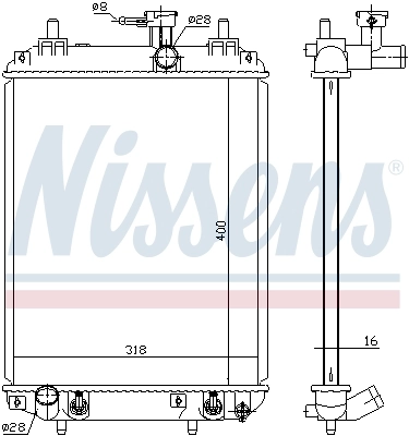 Radiador de esfriamento de motor 617548 Nissens