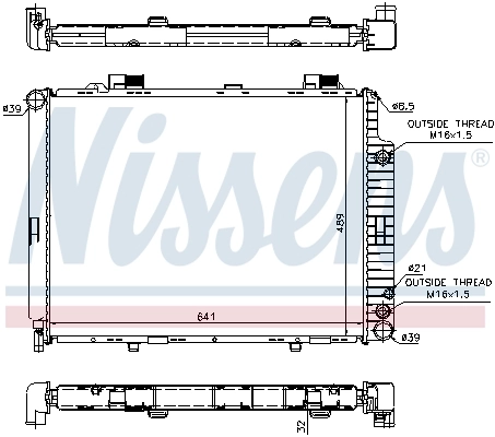 Radiador de esfriamento de motor 62691A Nissens