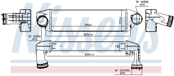 Radiador de intercooler 96129 Nissens