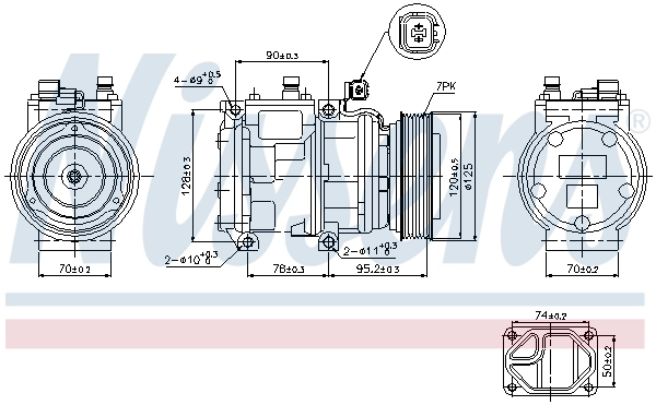 Compressor de aparelho de ar condicionado 89186 Nissens