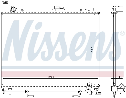 Radiador de esfriamento de motor Nissens 68181A