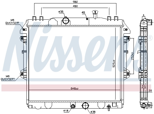 Radiador de esfriamento de motor 646807 Nissens