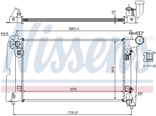 Radiador de esfriamento de motor 64648A Nissens