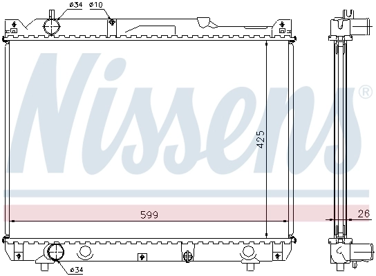 Radiador de esfriamento de motor 64196A Nissens