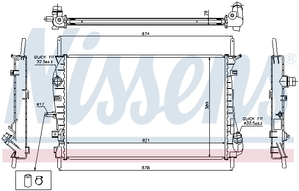 Radiador de esfriamento de motor Nissens 69252