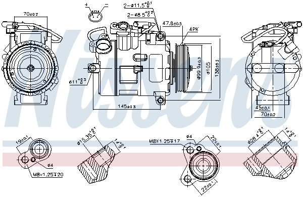 Compressor de aparelho de ar condicionado 89116 Nissens