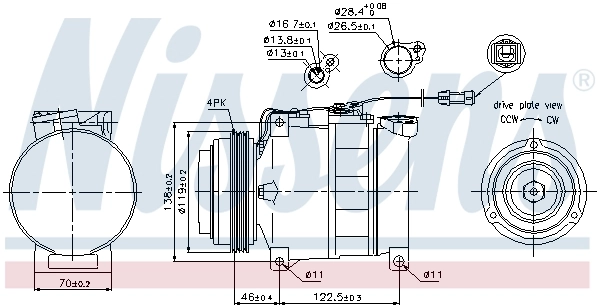 Compressor de aparelho de ar condicionado 89045 Nissens