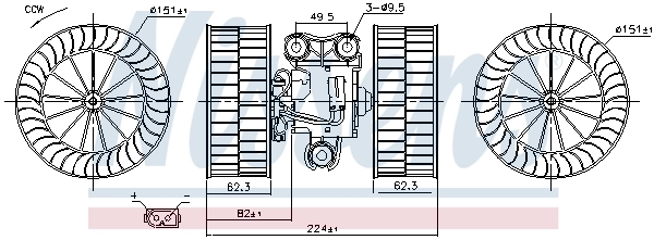 Motor de ventilador de forno (de aquecedor de salão) 87340 Nissens