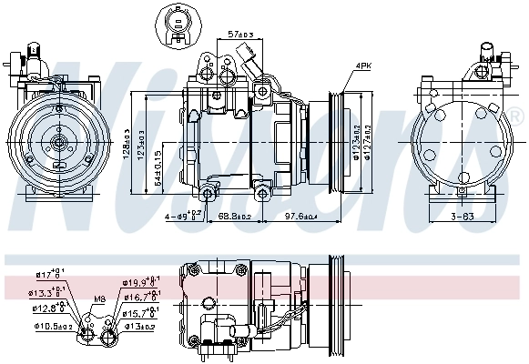 Compressor de aparelho de ar condicionado 89264 Nissens