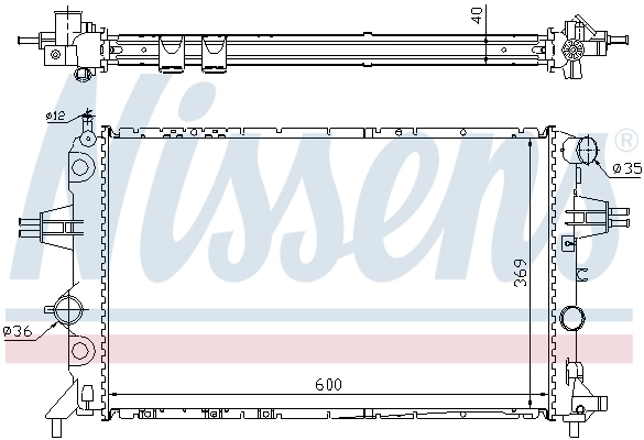 Radiador de esfriamento de motor 63249A Nissens