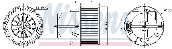 Motor de ventilador de forno (de aquecedor de salão) Nissens 87223