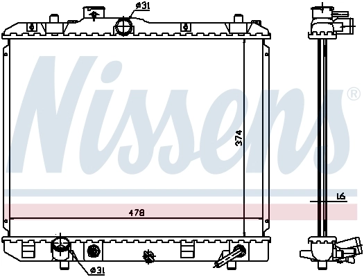 Radiador de esfriamento de motor Nissens 630706