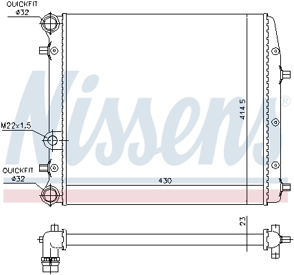 Radiador de esfriamento de motor Nissens 652691